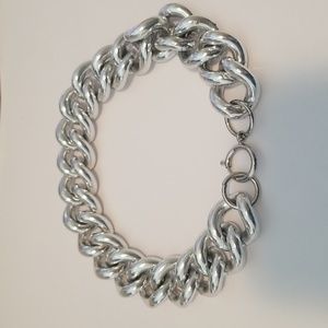 Vntg Silver Chunky Chain Linked Choker